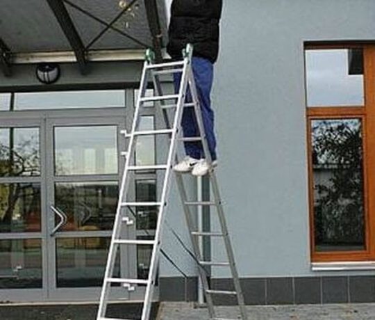 ALOSS 996 99674731 Drabina aluminiowa 2x11 na schody wysokość robocza 6,50m) 74731-uniw