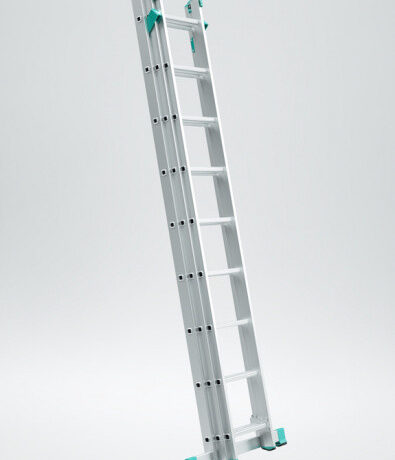 ALVE Aluminiowa trzyczęściowa drabina uniwersalna EUROSTYL przystosowana do używania na schodach, 3x8 szczebli, długość 5,13 m 558012