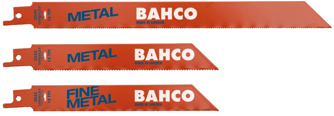 BAHCO zestaw 5 szt. brzeszczotów bagnetowych do piły szablastej, do metalu, [3940-METAL-SET-5P]