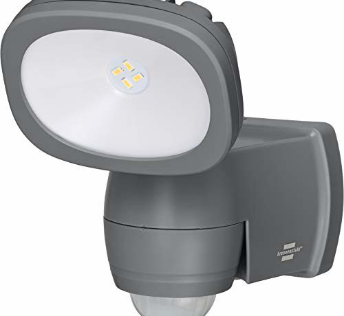 Brennenstuhl reflektor LED na baterie, LUFOS/bezprzewodowy, z baterią i czujnikiem ruchu (IP44, 4 super jasne diody LED LG SMD, 210 lumenów), szary